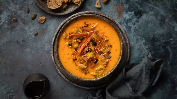 Les recettes - Velouté de Potimarron, graines caramélisées à la cannelle